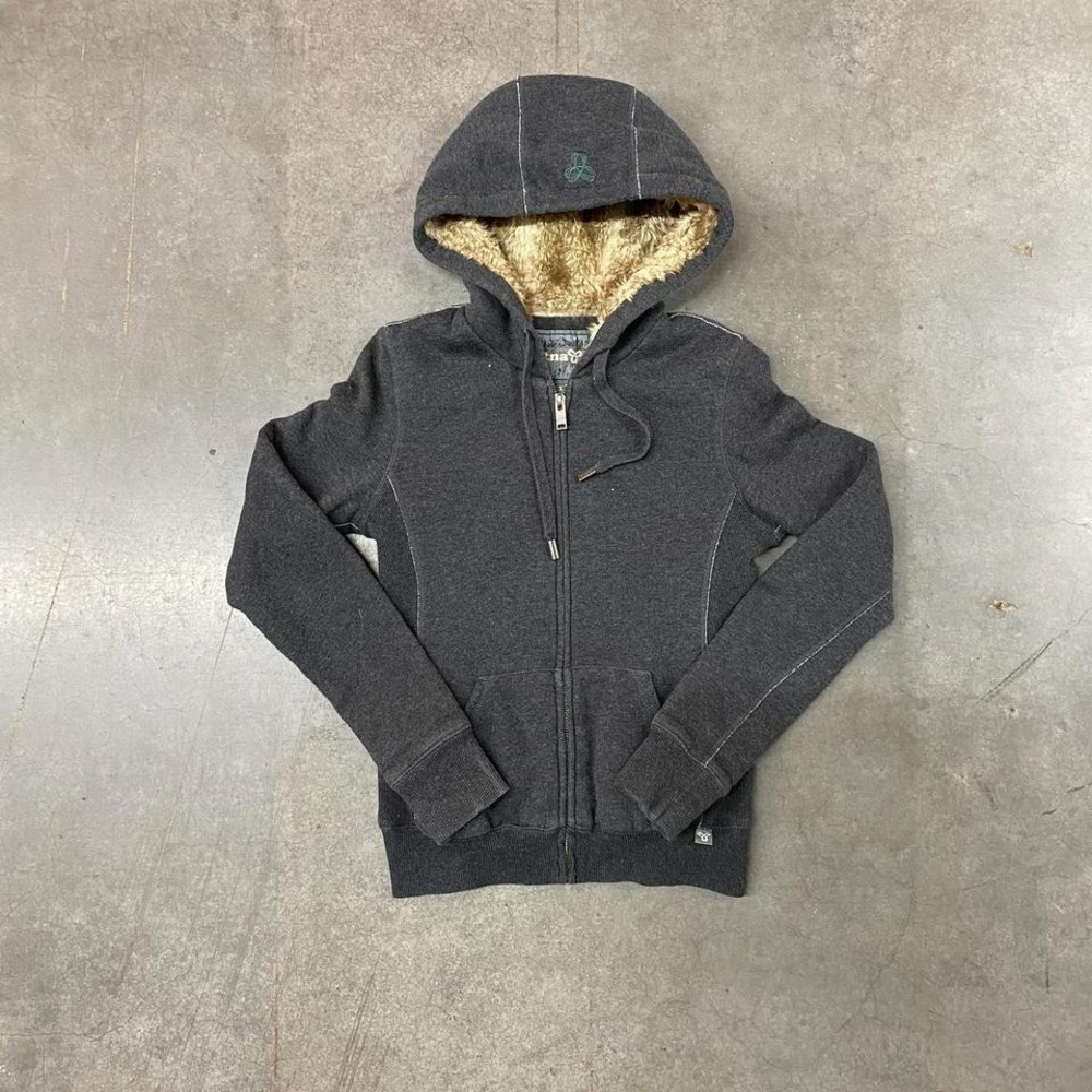 TNA Sherpa Fur Lined Grey‎ Zip Up Hoodie Y2K Women's XS